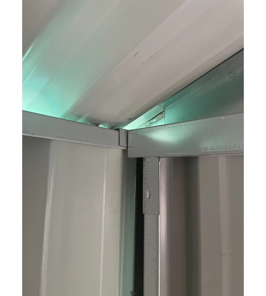 Casetta in lamiera zincata domus "l" grigia con porte scorrevoli 267x172x194 cm
